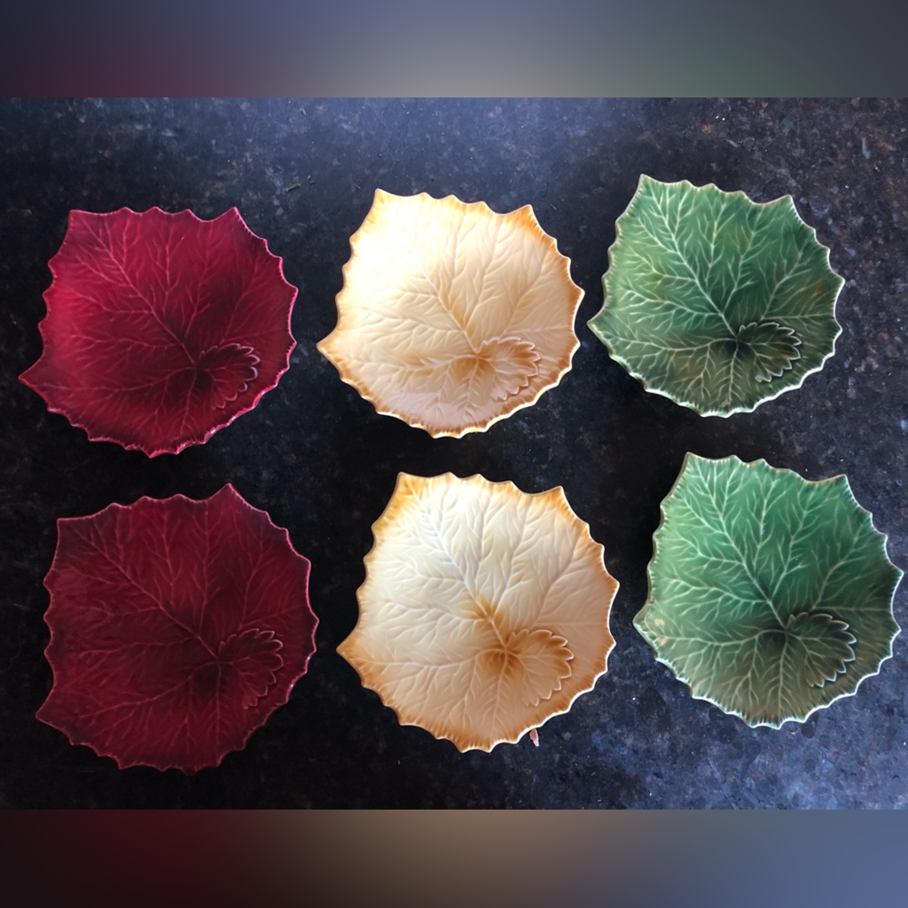 Williams Sonoma Leaf Salad Dessert Appetizer Plates Set of 6